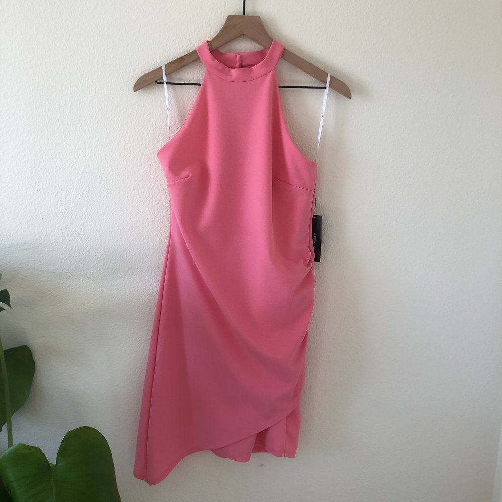Pink Ruched Bodycon Halter Dress - Picture 5 of 10